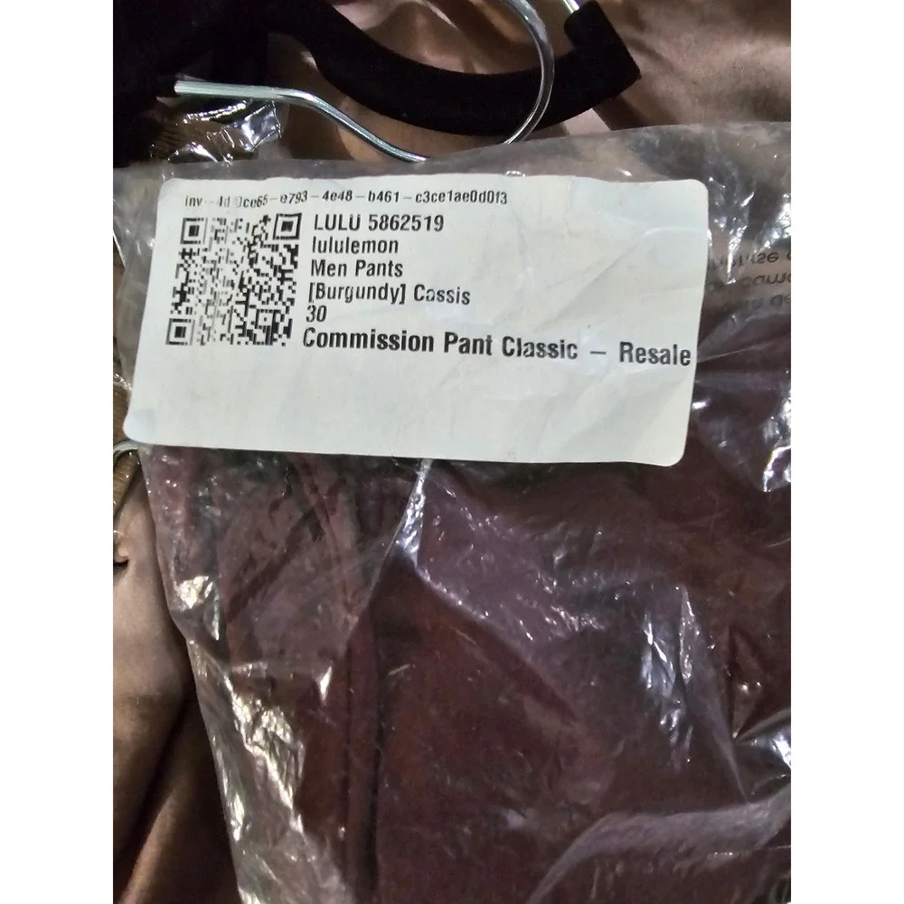 Lululemon Commission Pant Classic‎ Cassis Burgundy Men Pants Size 30